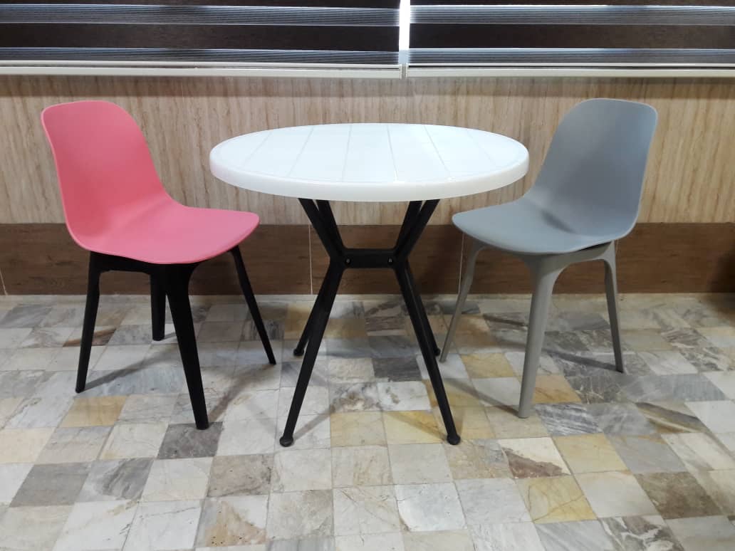 میز و صندلی غذاخوری ۲ نفره ناهارخوری پلاستیکی فضای باز قابل شستشو