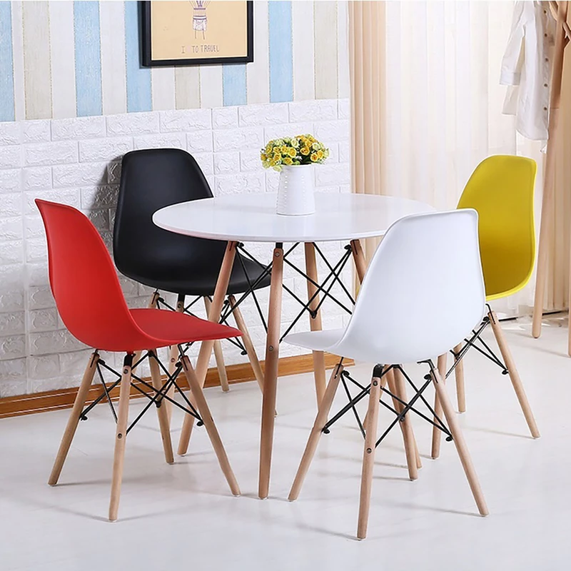 میز و صندلی فایبرگلاس پایه چوبی شرکتی