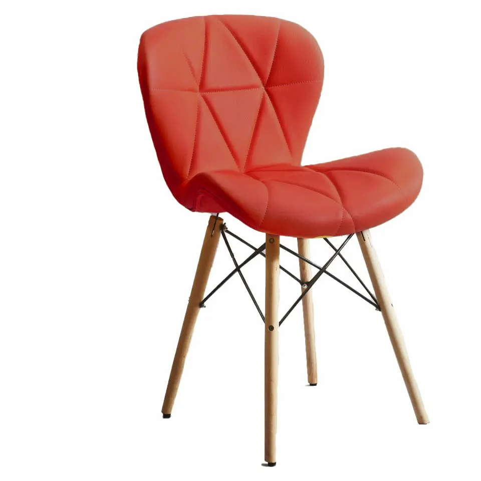 صندلی ناهارخوری کلاف چوبی پارچه ای طرح زین اسبی پایه ایفلی رنگ بندی