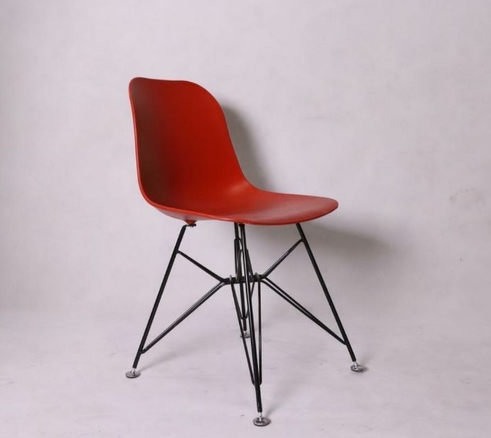 صندلی فایبرگلاس نشکن شرکتی پایه اسپایدر فلزی رنگ مشکی