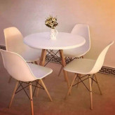 میز و صندلی فایبرگلاس پایه چوبی شرکتی