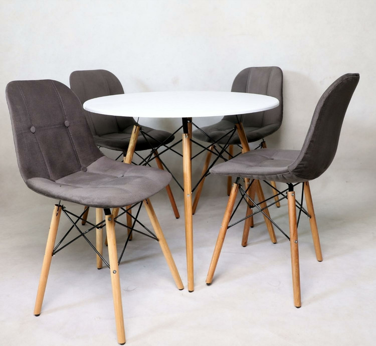 میز و صندلی نهارخوری ۴ نفره پارچه مازراتی طرح ایفلی