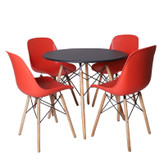 میز و صندلی فایبرگلاس پایه چوبی شرکتی