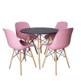 میز و صندلی فایبرگلاس پایه چوبی شرکتی