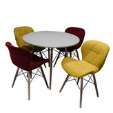 میز و صندلی زین اسبی پایه چوب راش