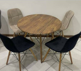 صندلی غذاخوری ناهارخوری پایه چوبی پارچه لمسه