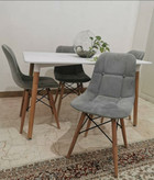 صندلی غذاخوری ناهارخوری پایه چوبی پارچه لمسه