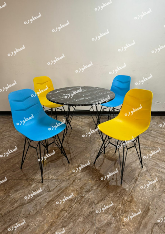 میز و صندلی ناهارخوری پایه عنکبوتی چهار نفره نشکن