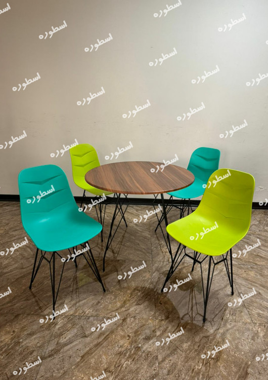 میز و صندلی ناهارخوری پایه عنکبوتی چهار نفره شرکتی