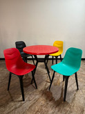 میز و صندلی ناهارخوری پلاستیکی چهار نفره رستورانی مخصوص فضای باز قابل شست و شو